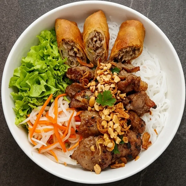 Deep fried pork spring rolls at Pho 72 Calgary