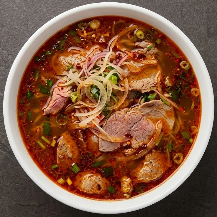 Sate Beef Noodle Soup (spicy satay pho) at Pho 72 in NW Calgary, AB